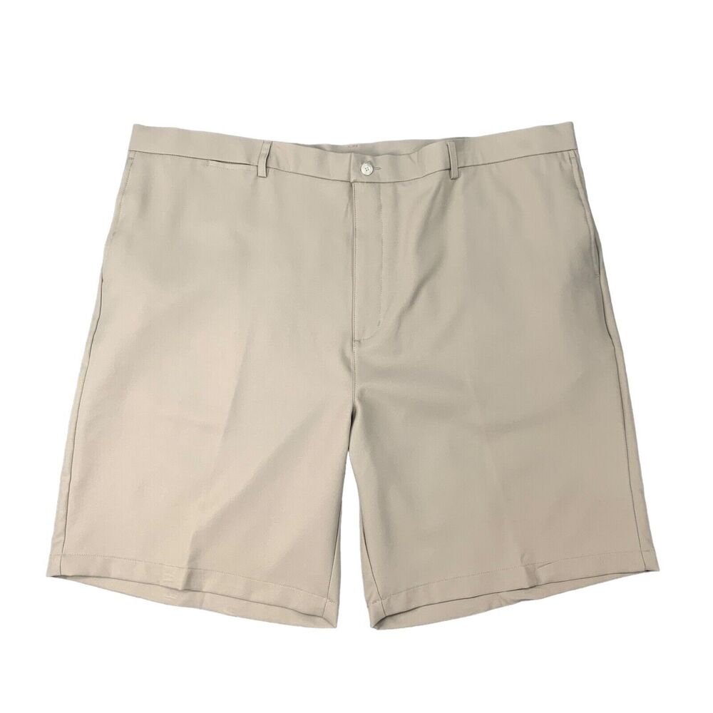 Ben Hogan Golf Shorts Mens 46 Tan Chinchilla Flat Front UPF 15 Performance Chino